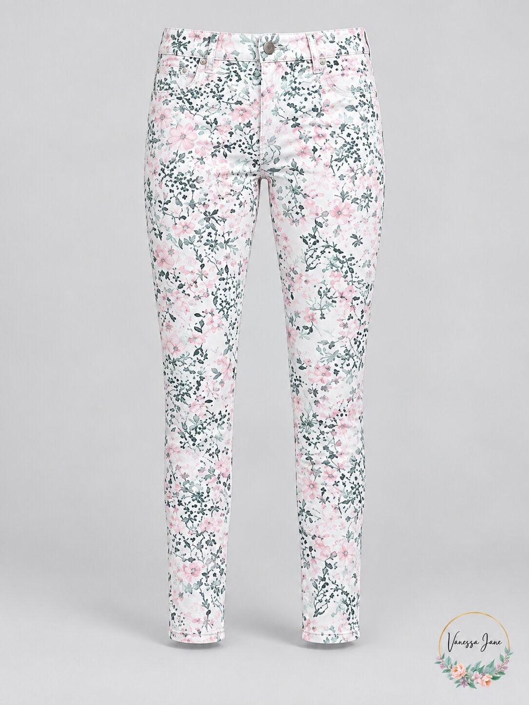 Calvin Klein Womens Floral Print Skinny Jeans