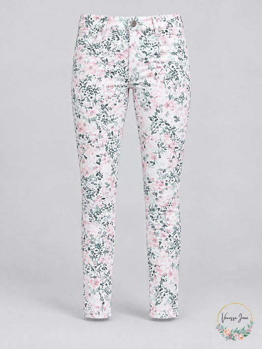 Calvin Klein Womens Floral Print Skinny Jeans