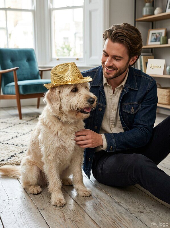 Rubie's Fedora Pet Costume Accessory, Medium/Large, Gold Sequin