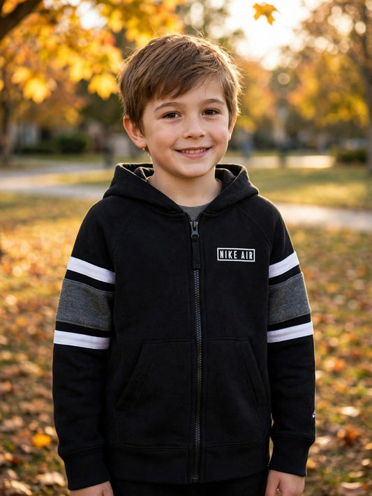 Nike Air Boys Hoodie Sweatshirt Sportswear Full Zip Jacket, 4XS