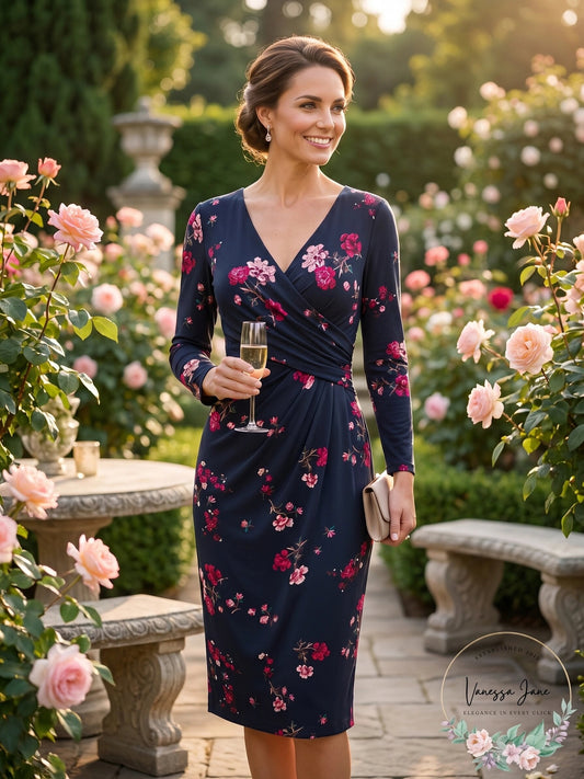 Lauren Ralph Lauren Floral Ruched Jersey Dress