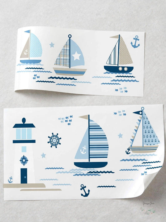 WallPops Ships Ahoy Wall Art Kit 91 Pieces
