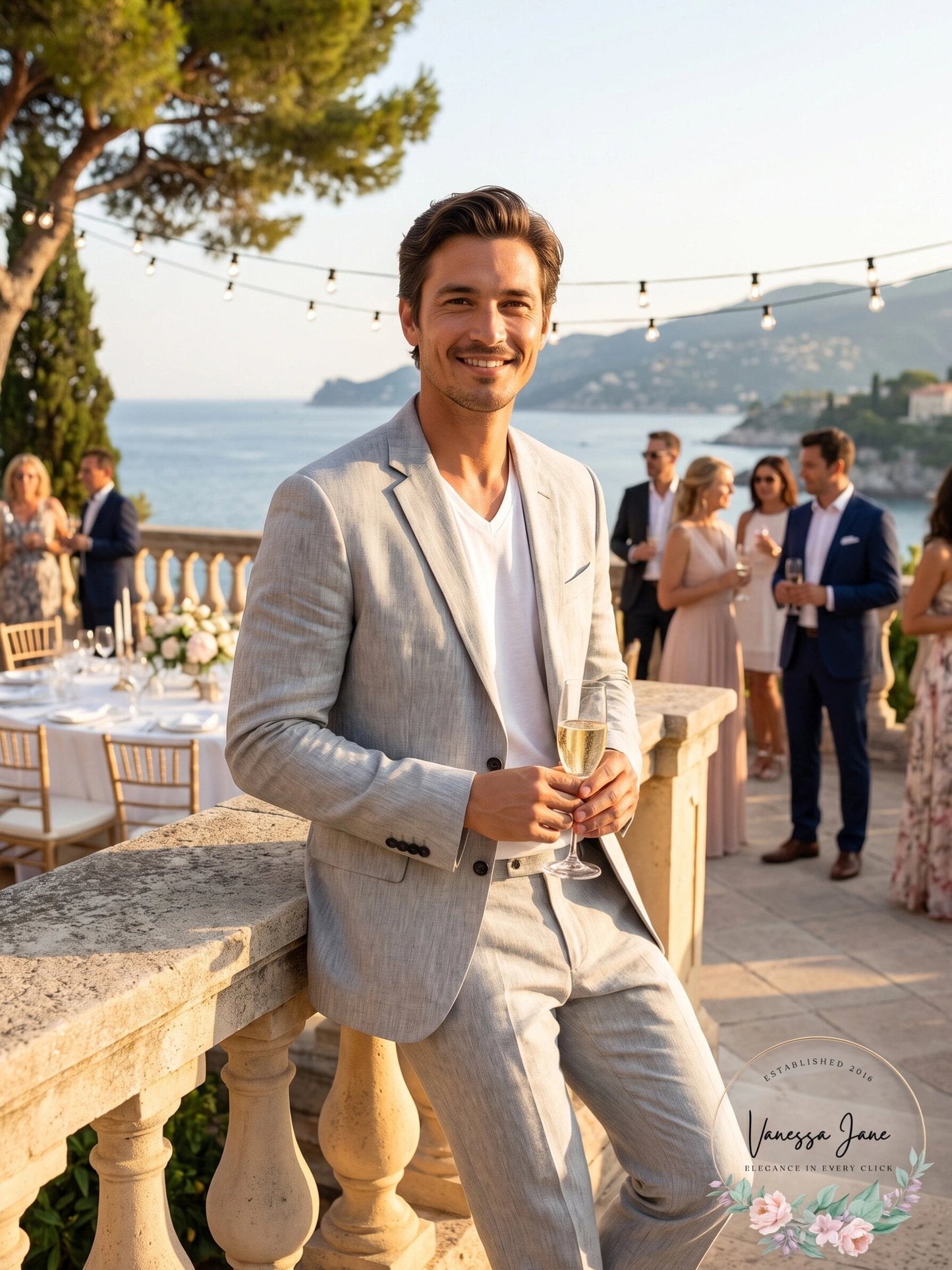 Alfani Mens Herringbone Stretch Linen Blazer