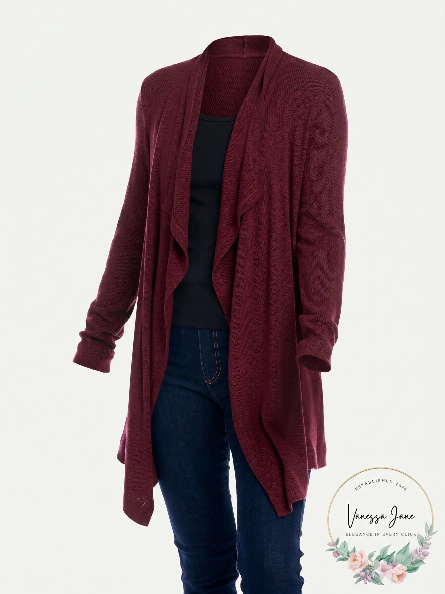 Karen Kane Womens Drape Front Cardigan Sweater