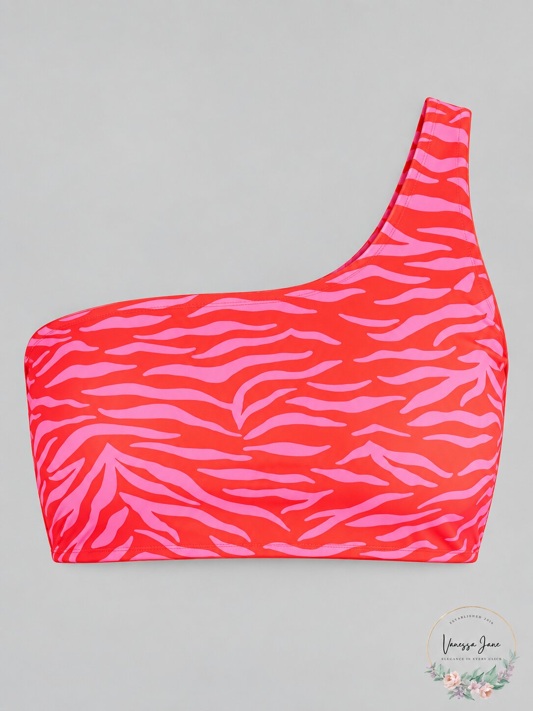 Peixoto Theo Asymmetric Printed Bikini Top