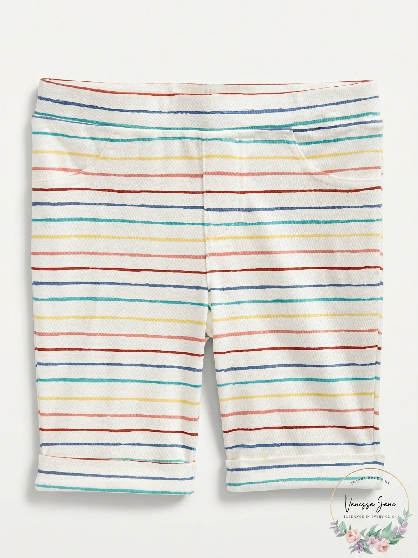 Epic Threads Toddler Girls Rainbow Striped Bermuda Shorts