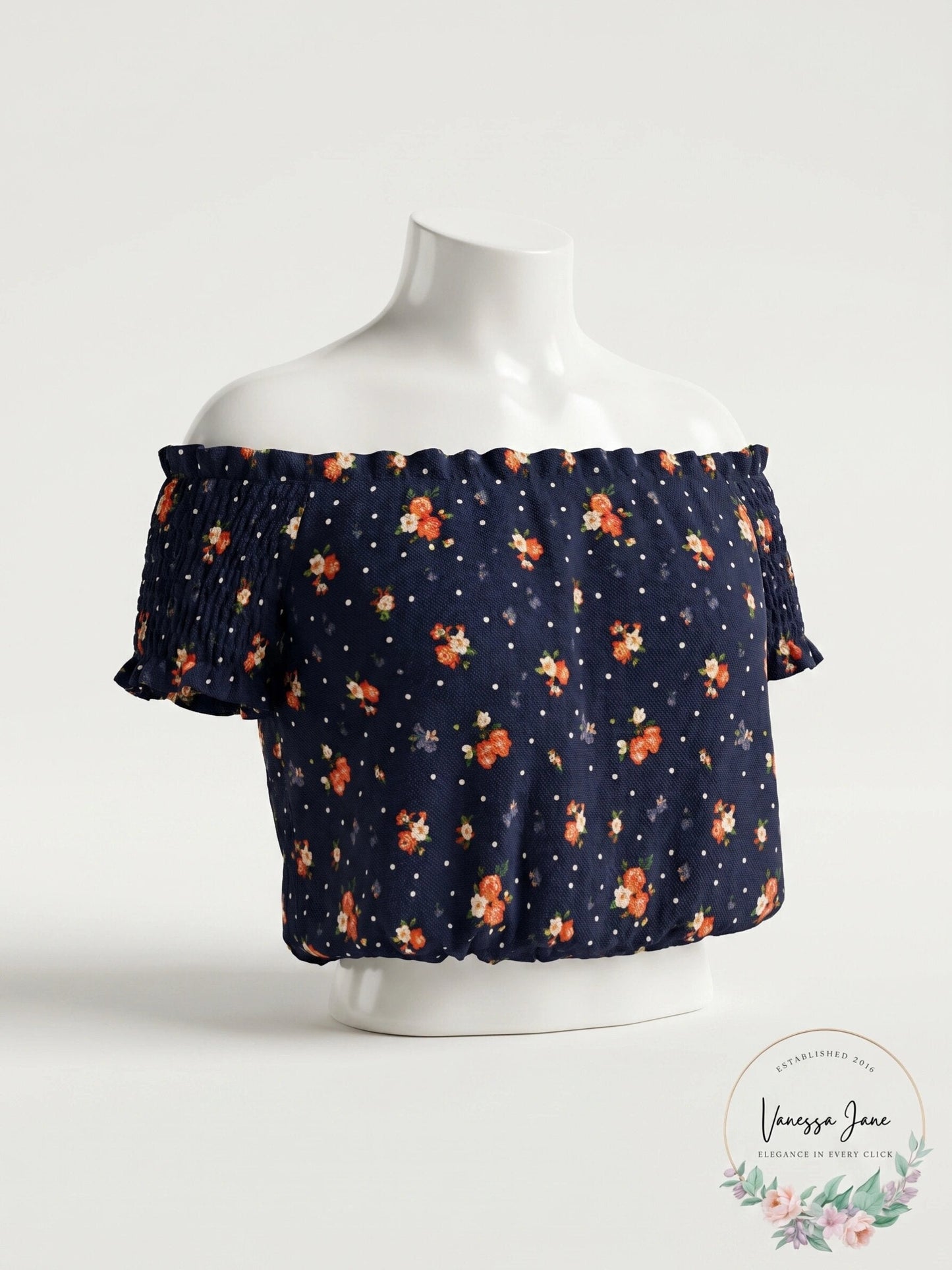 Crave Fame Juniors Smocked Off-the-Shoulder Crop Top