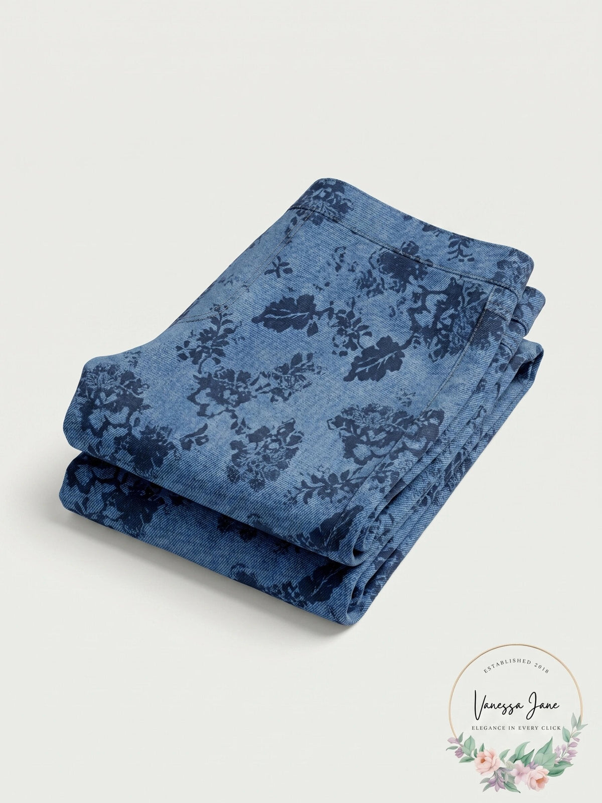 Hue Floral Denim Leggings