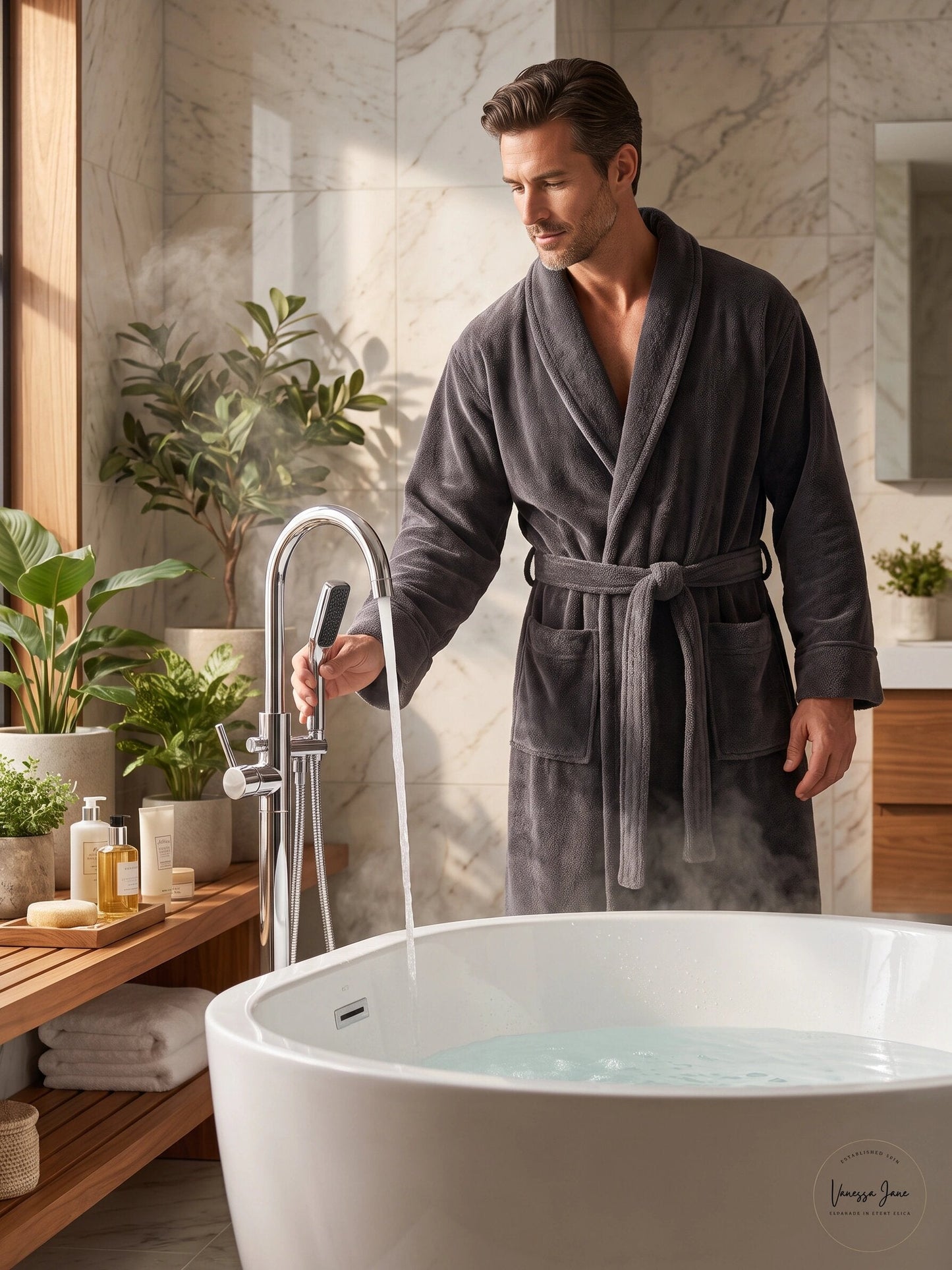 Miseno MTF194 Floor Mounted Tub Filler with 1.8 GPM Hand Shower Integrated Valve