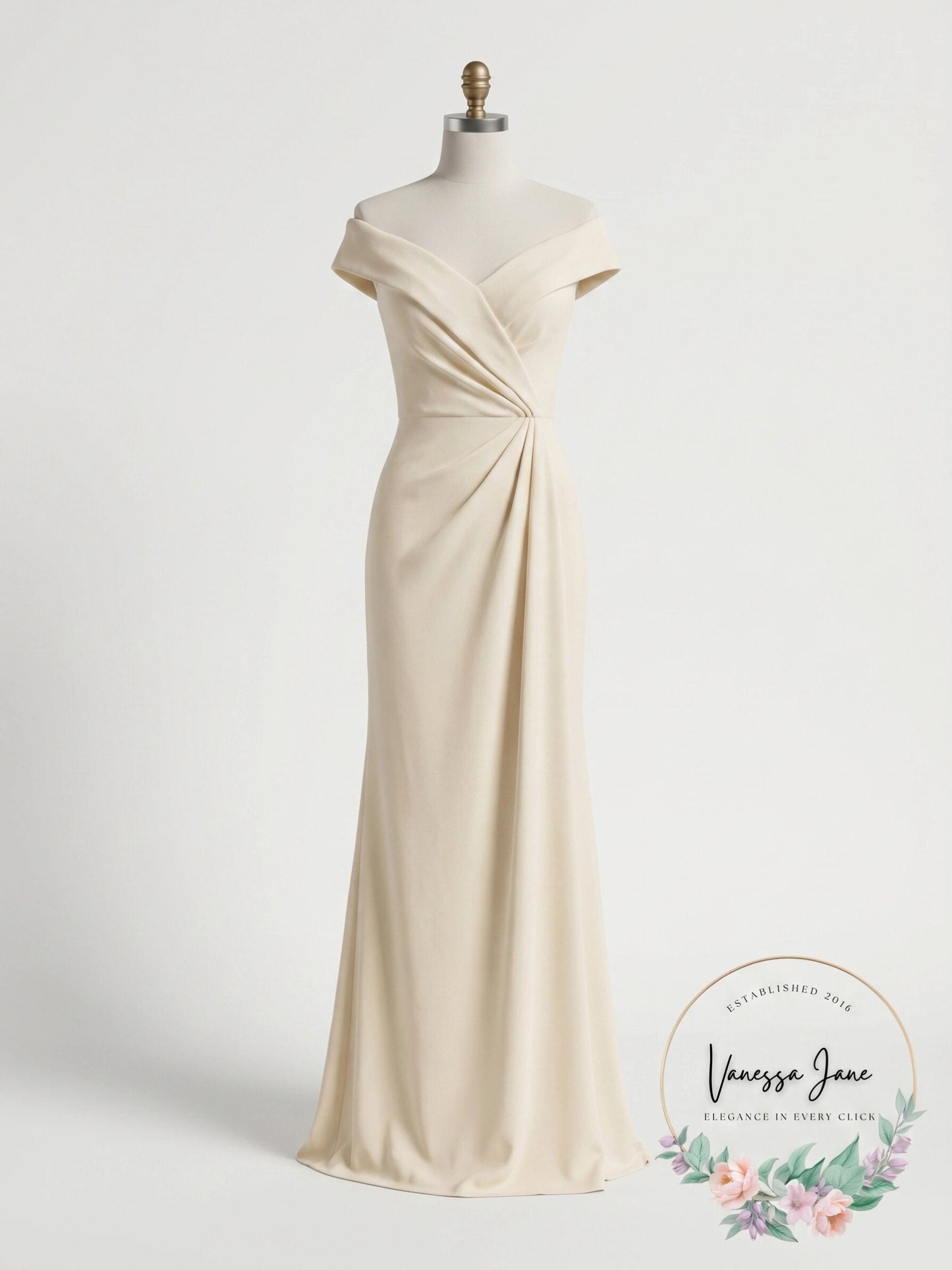 Lauren Ralph Lauren Jersey Off-the-Shoulder Gown