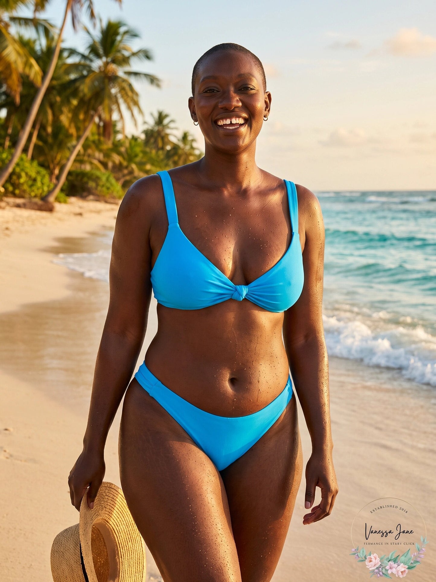 Vitamin A L77750 Womens Blue Zuri Bralette Swim Top Size 8/M