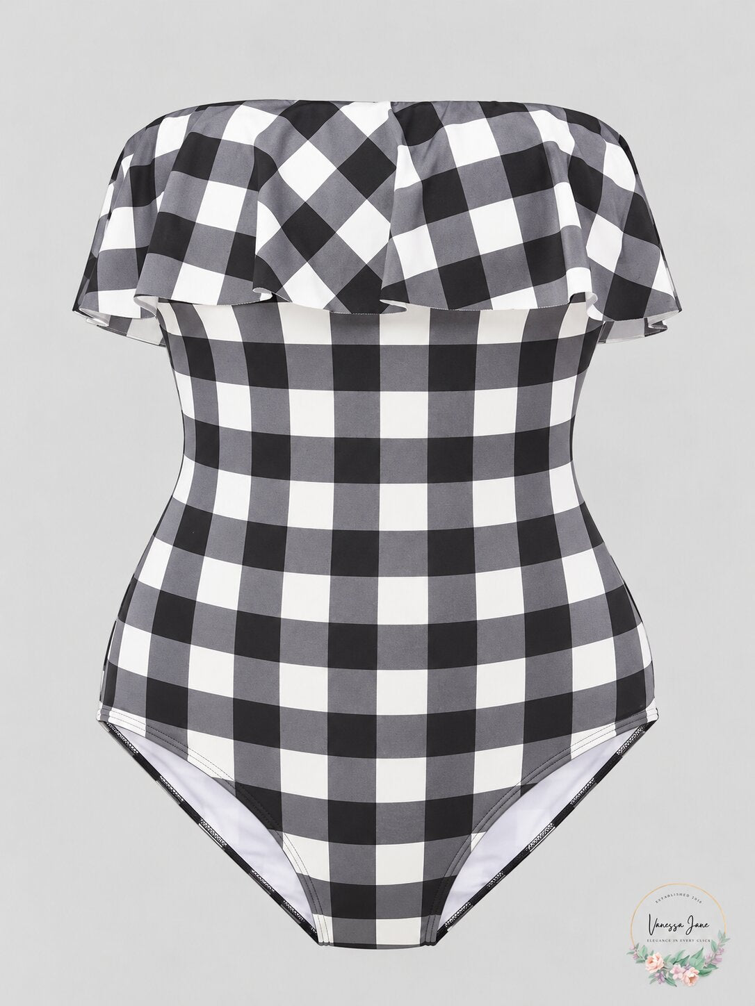 Kate Spade New York Ruffle Bandeau One-Piece Swimsuit, Size Small
