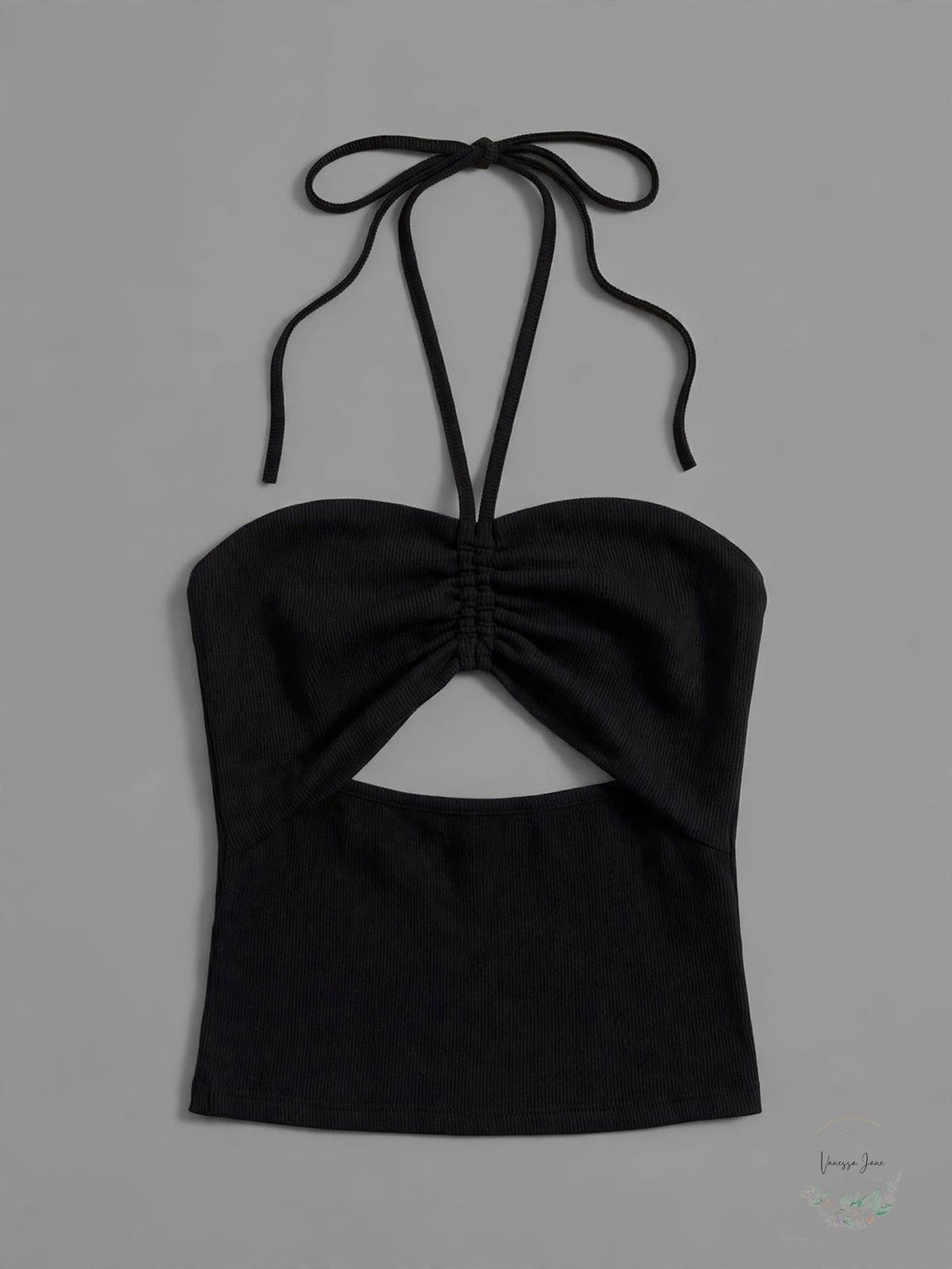 Aqua Cut-Out Halter Top