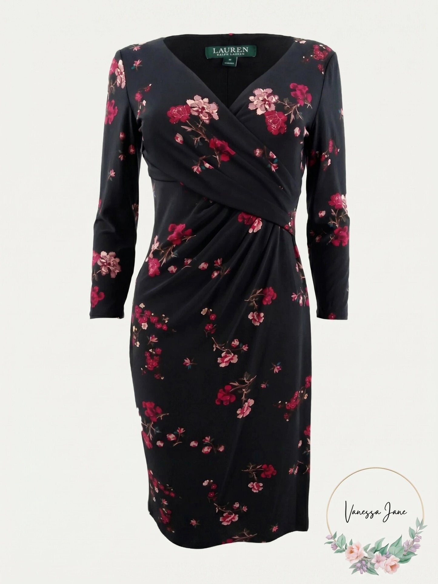 Lauren Ralph Lauren Floral Ruched Jersey Dress