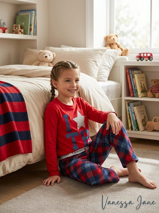 Tommy Hilfiger Girls 2-Pc. Plaid Pajama Set, Various Styles