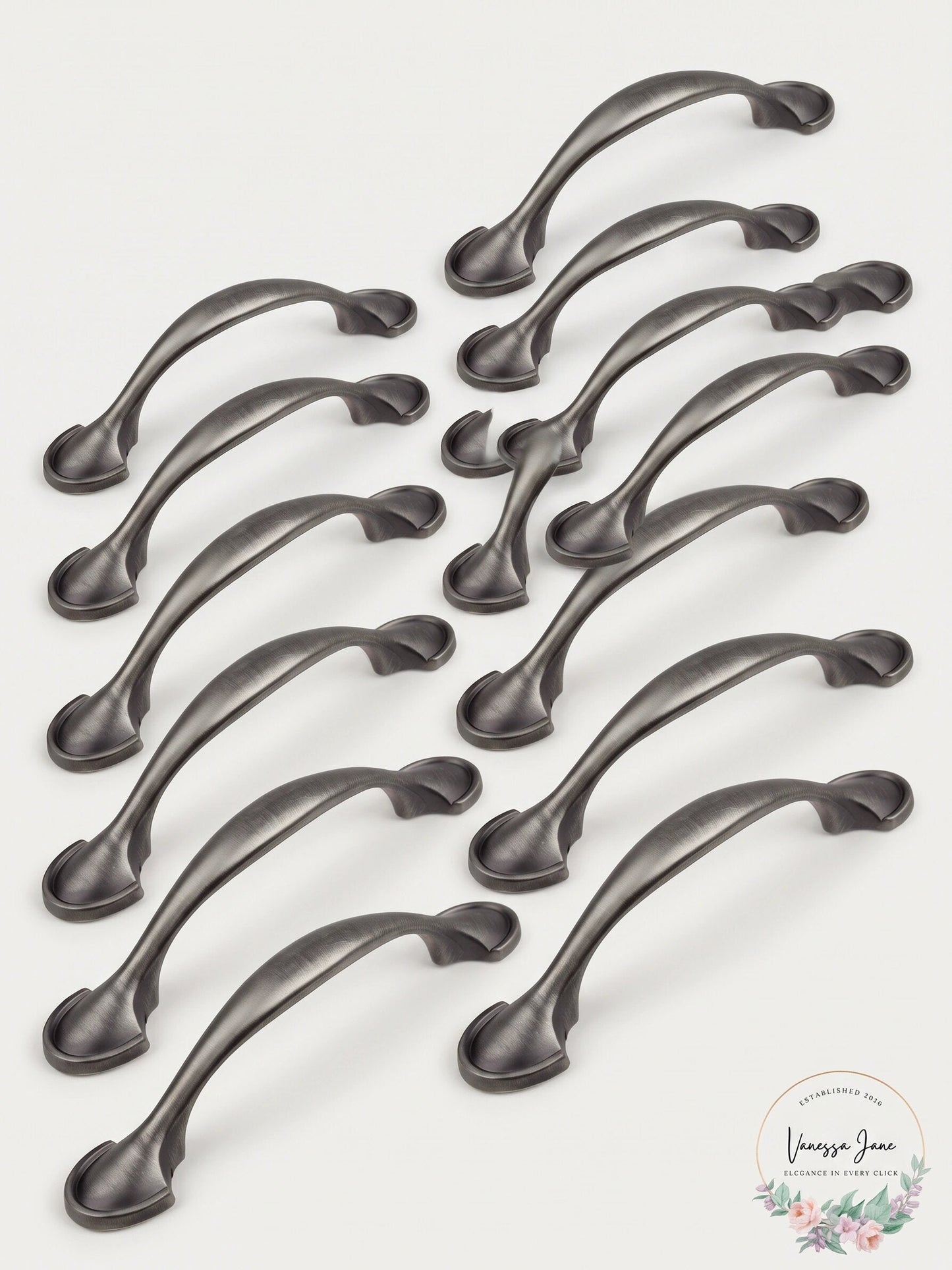 GlideRite  Hardware Type Hooks CC Arch Cabinet Pull, 3in Satin Pewter Lot of 19