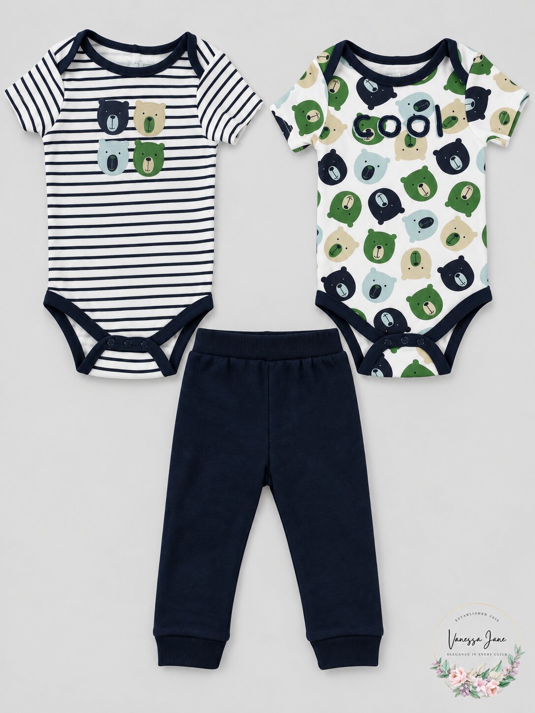 Baby Gear Baby Boys 3-PC. Printed Cotton Bodysuits & Pants Set