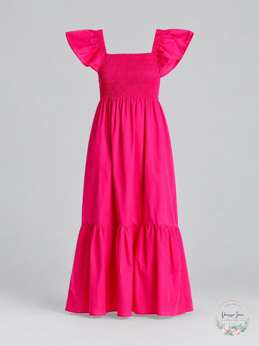 Aqua Smocked MIDI Dress