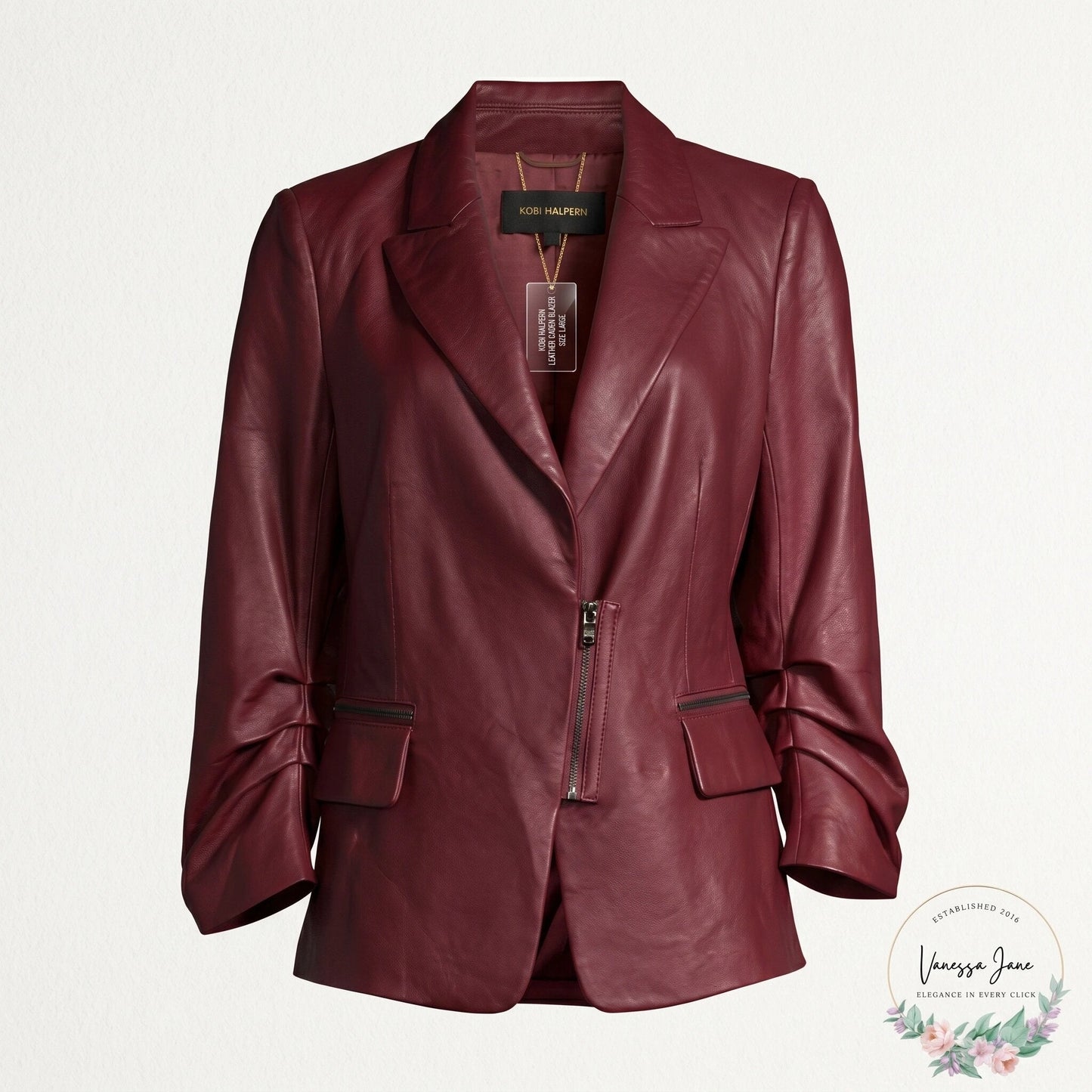 Kobi Halper Leather Caden Blazer, Size Large