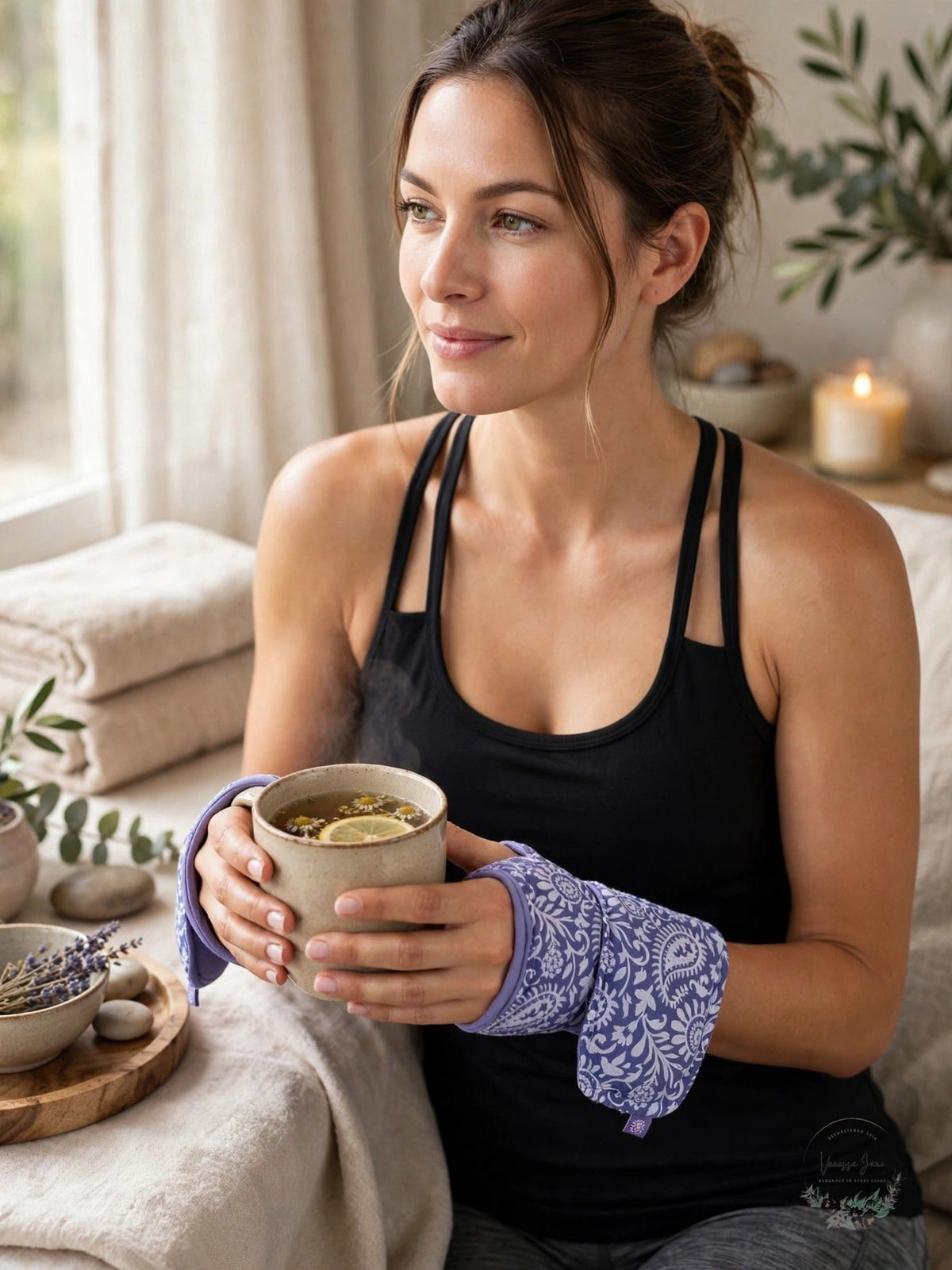 Gaiam Relax Lavender Hand/Foot Wrap Purple, One Size