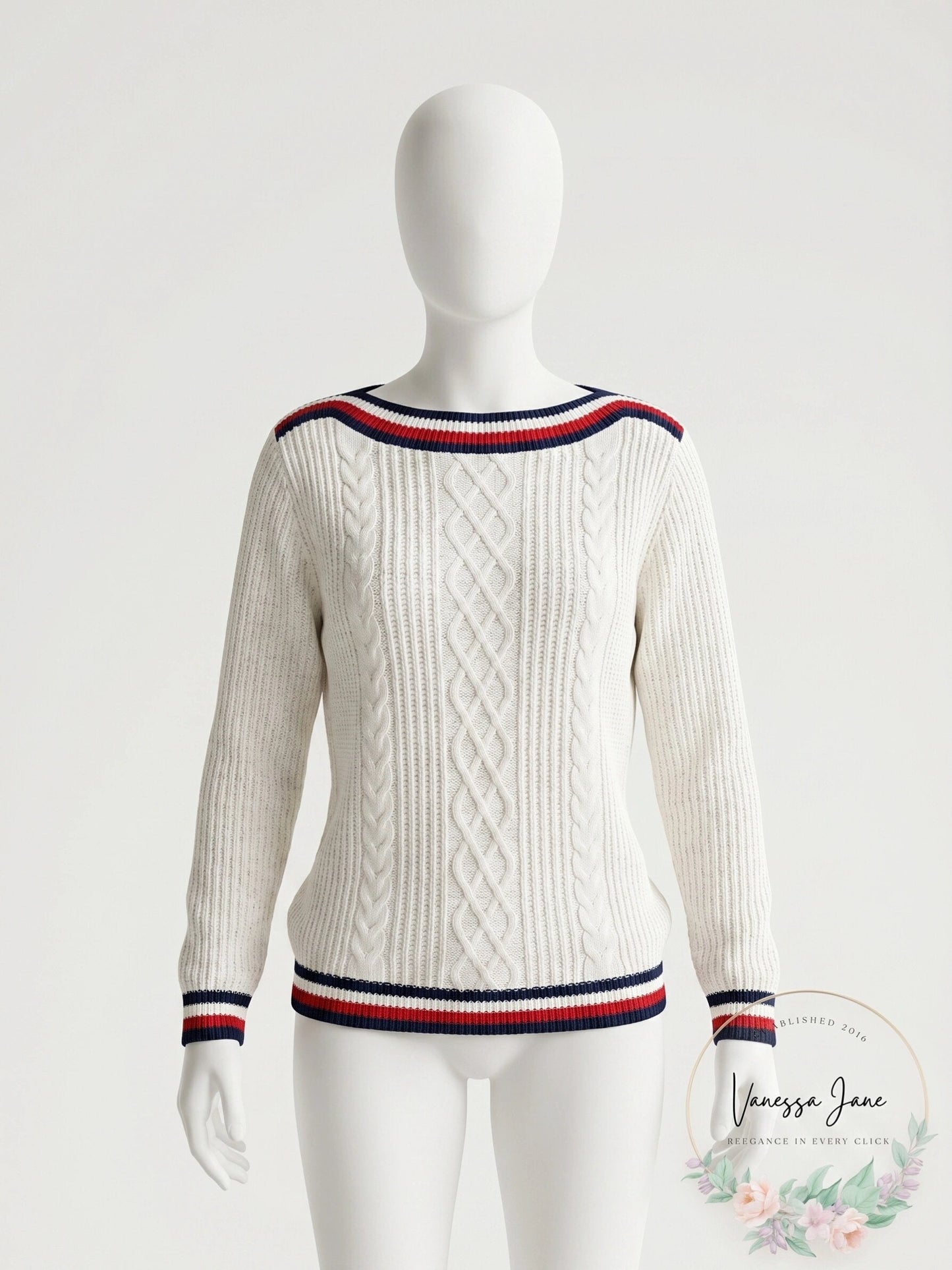 Tommy Hilfiger Women's Striped Cable-Knit Sweater