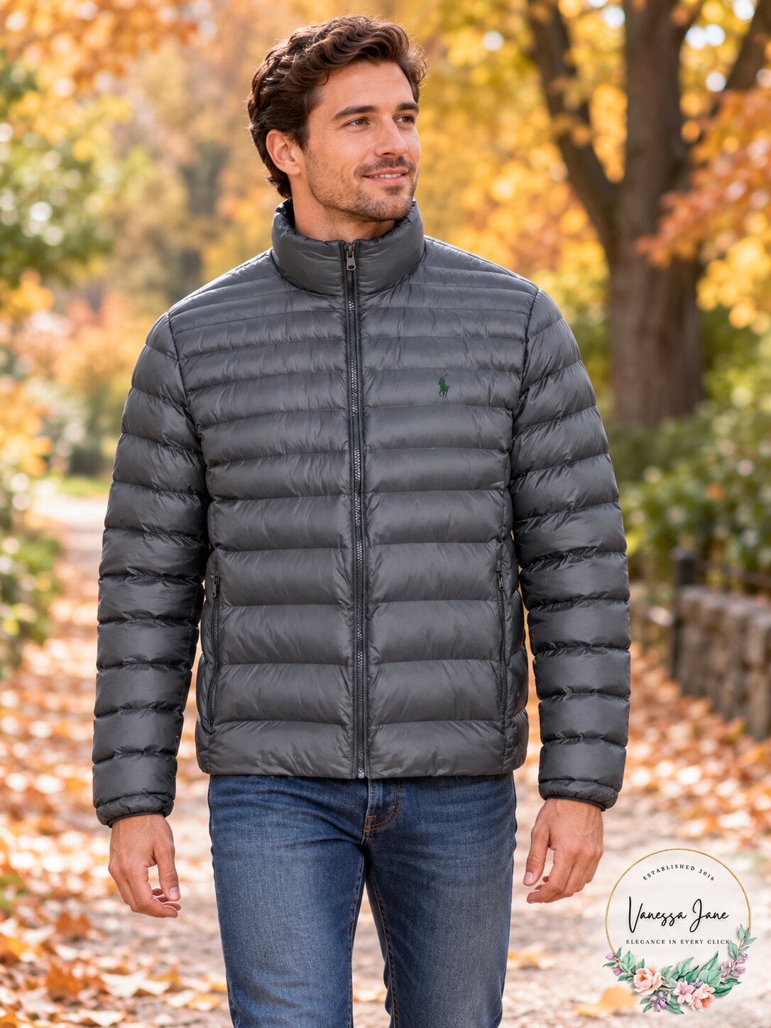 Polo Ralph Lauren Big and Tall Packable Quilted Jacket – Charcoal Grey