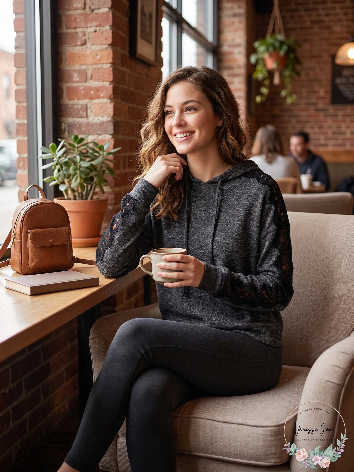Ultra Flirt by Ikeddi Juniors Lace-Trimmed Marled Hoodie