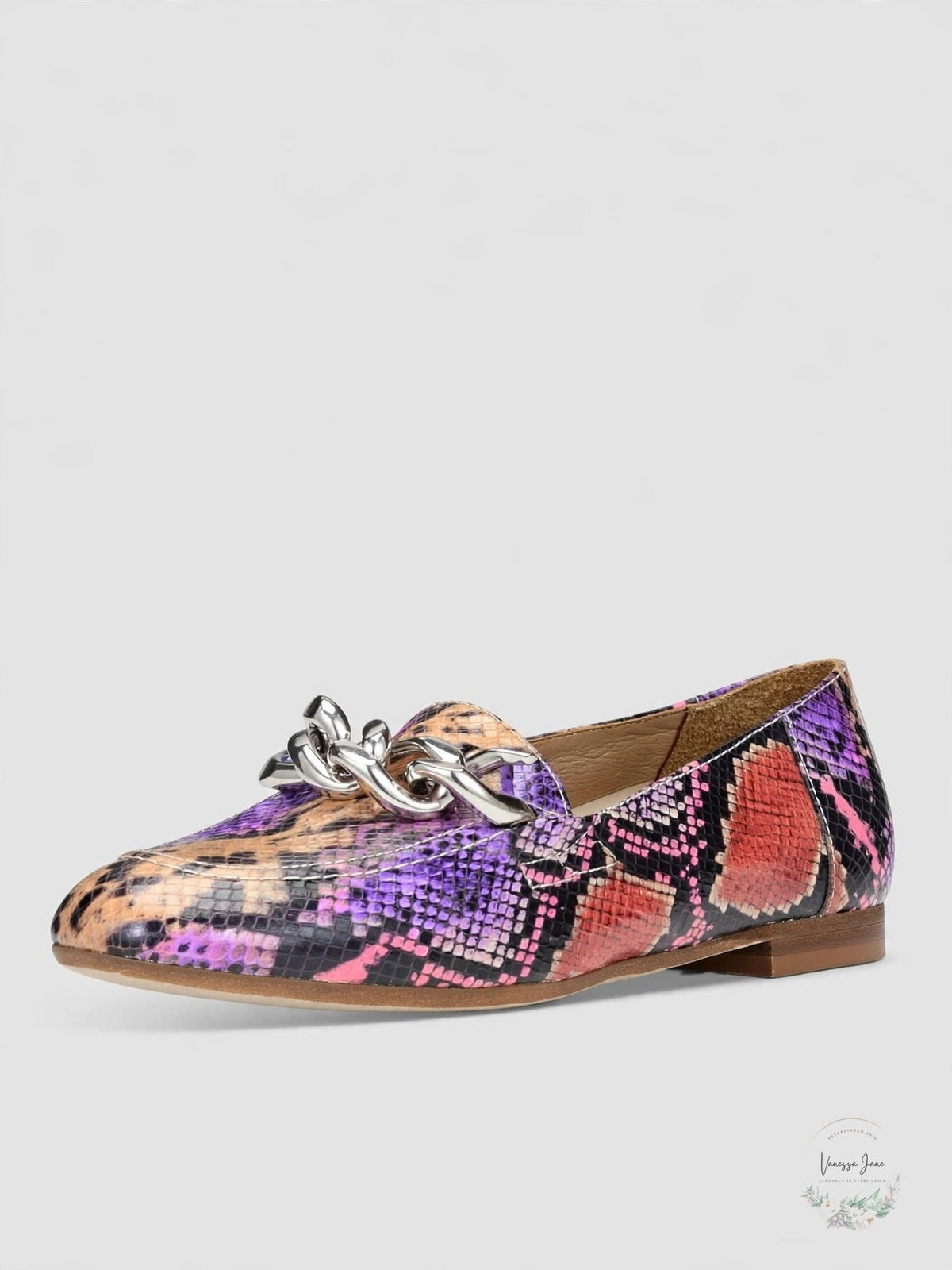 Donald J Pliner Nolin Womens Metallic Mini Viper Leather Loafers