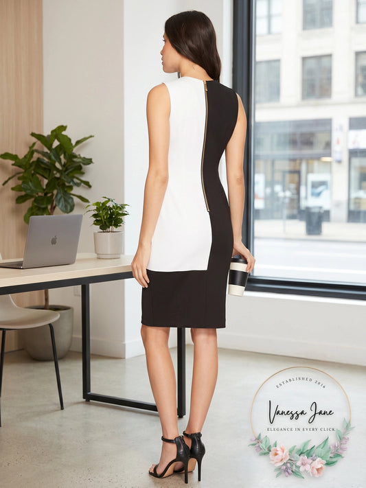 Calvin Klein Women's Sleeveless Color-Block Dress size 10