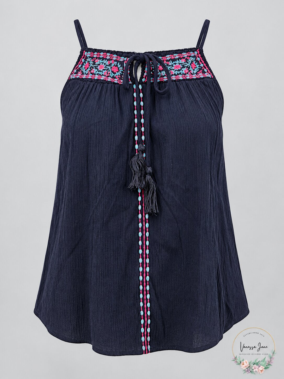Crave Fame Embroidered Sleeveless Blouse, Size Small