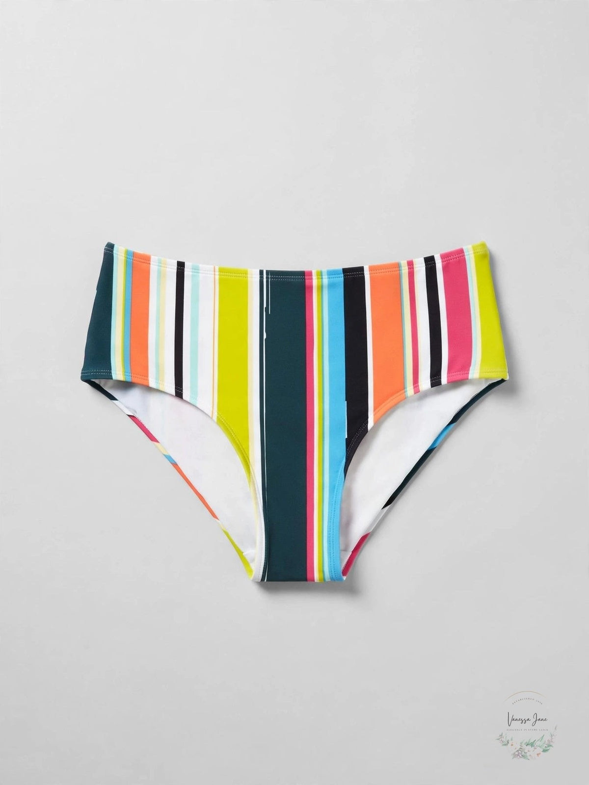 Anne Cole Clearwater Stripe Mid-Rise Bikini Bottoms