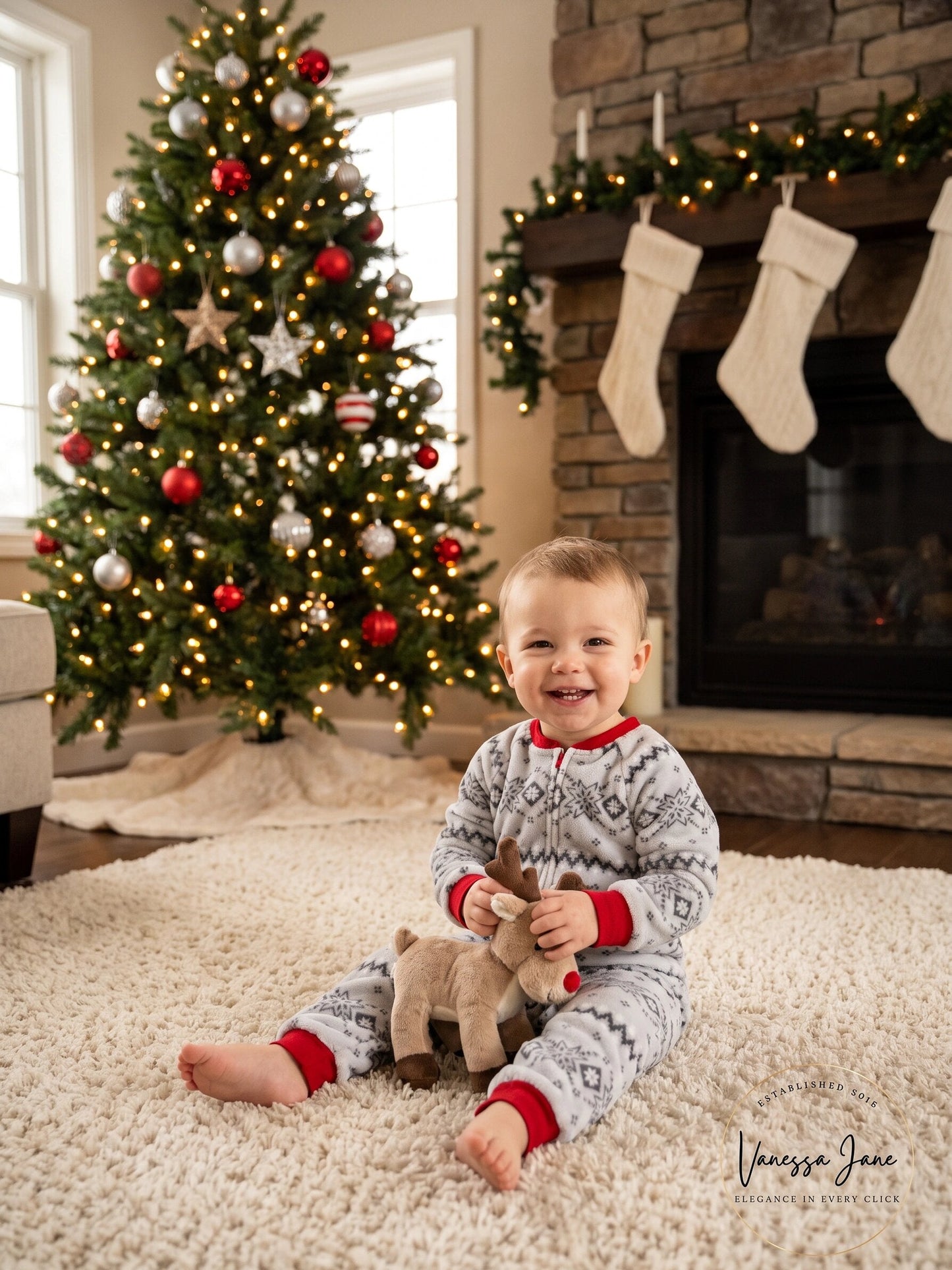 Family Pajamas Matching Winter Fairisle One-Piece Gray