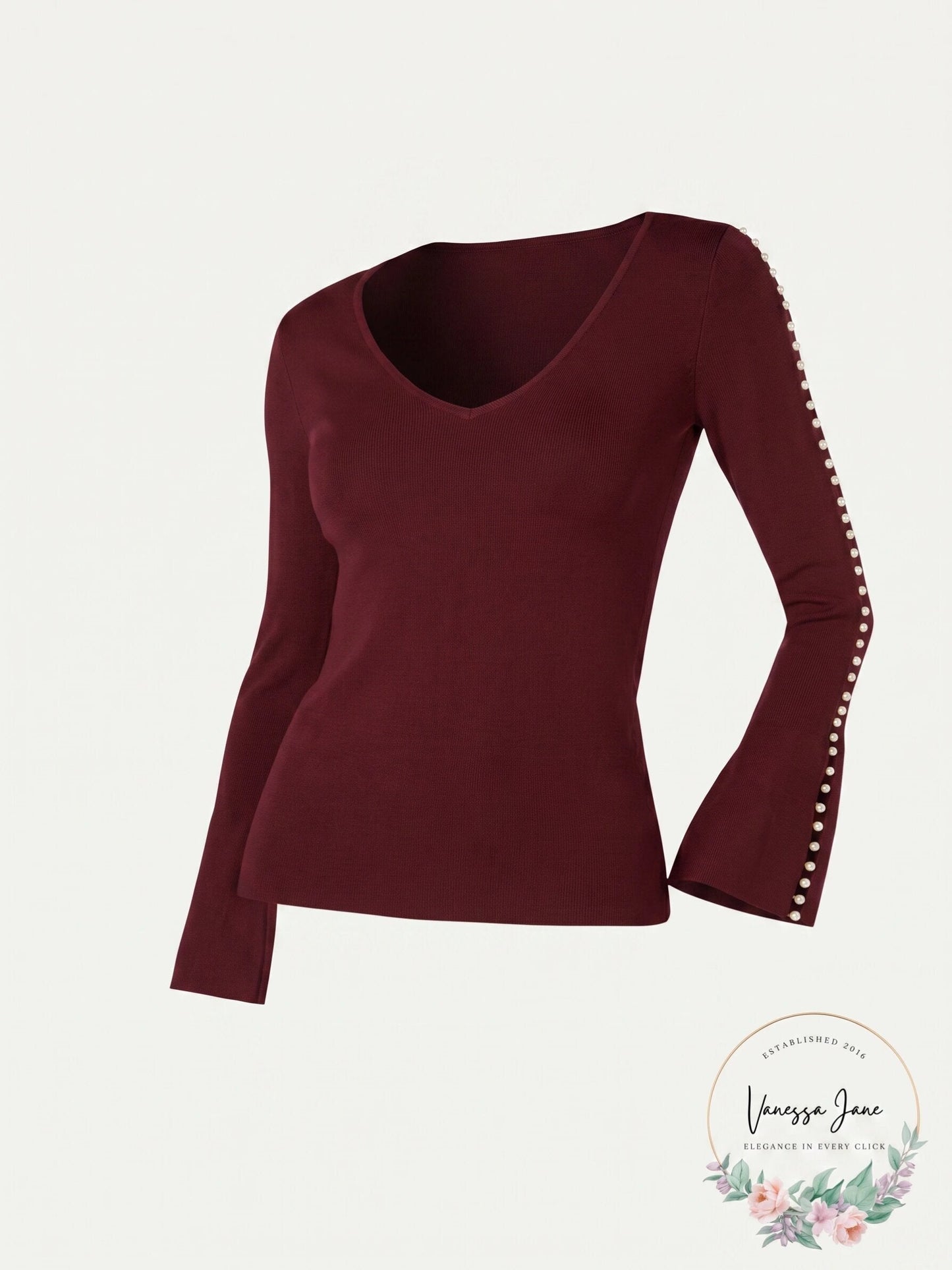 I.n.c. Plus Size Pearl-Trimmed V-Neck Sweater, Size 3X