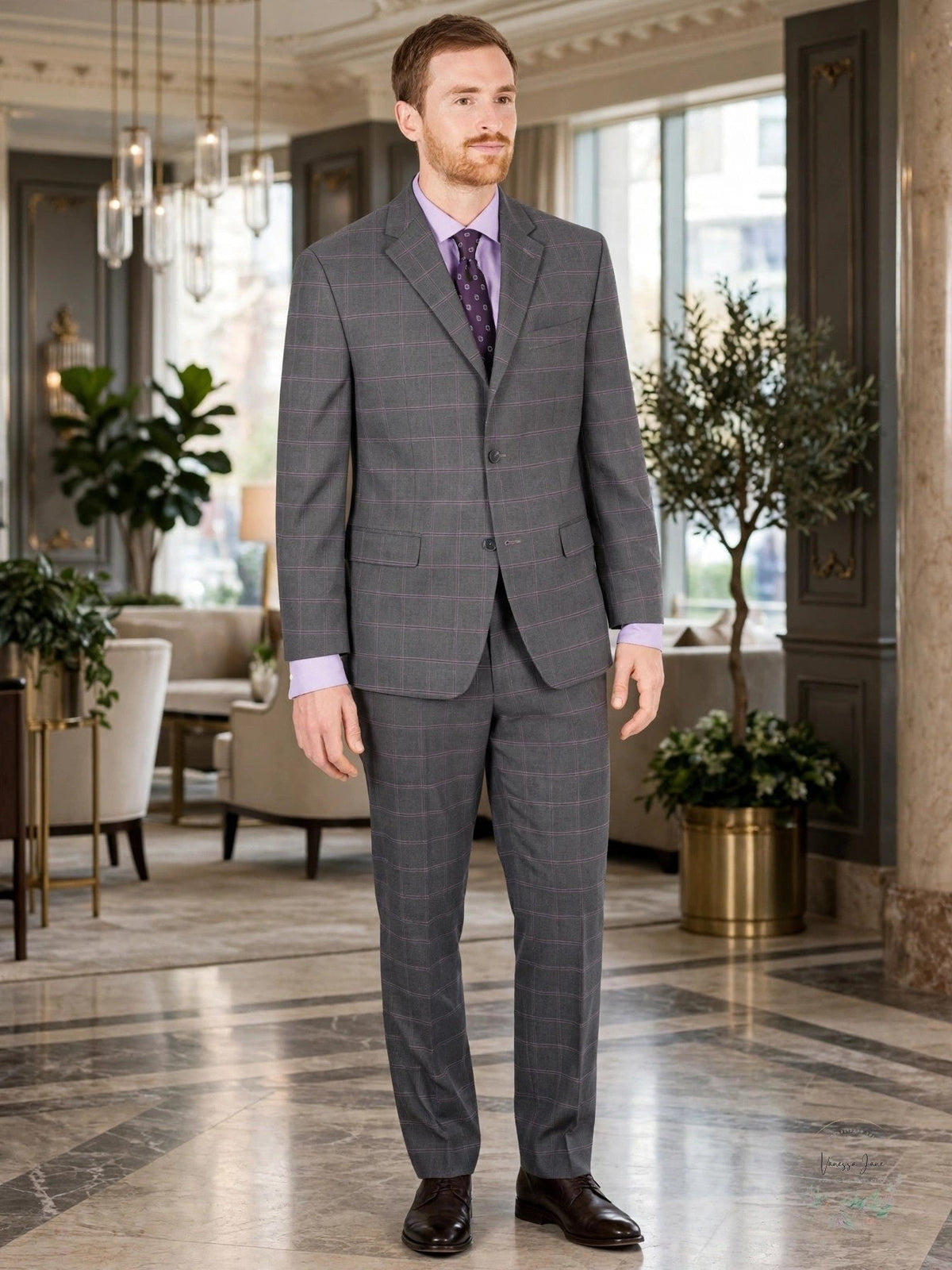 Sean John Mens Classic-Fit Check Suit Separate Jacket, Size 40R