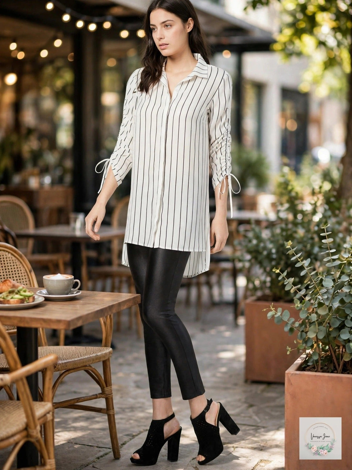 Bar III Womens White Button Down Ruched Sleeves 3/4 Sleeve Top,Size XS