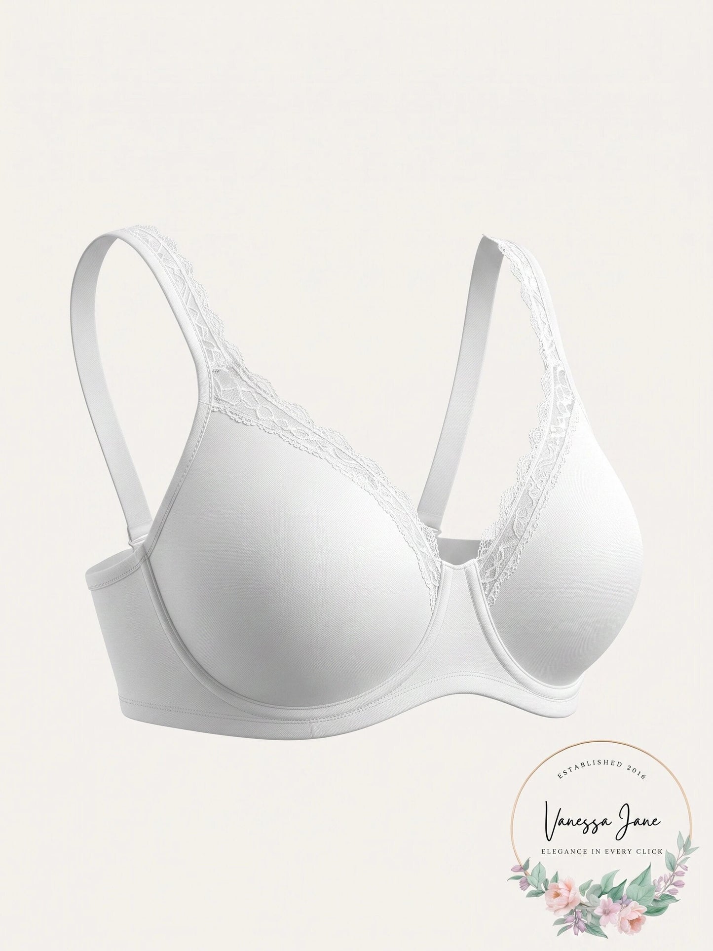 Leading Lady Plus Size Luxe T-Shirt Bra, Size 46F/Bright White
