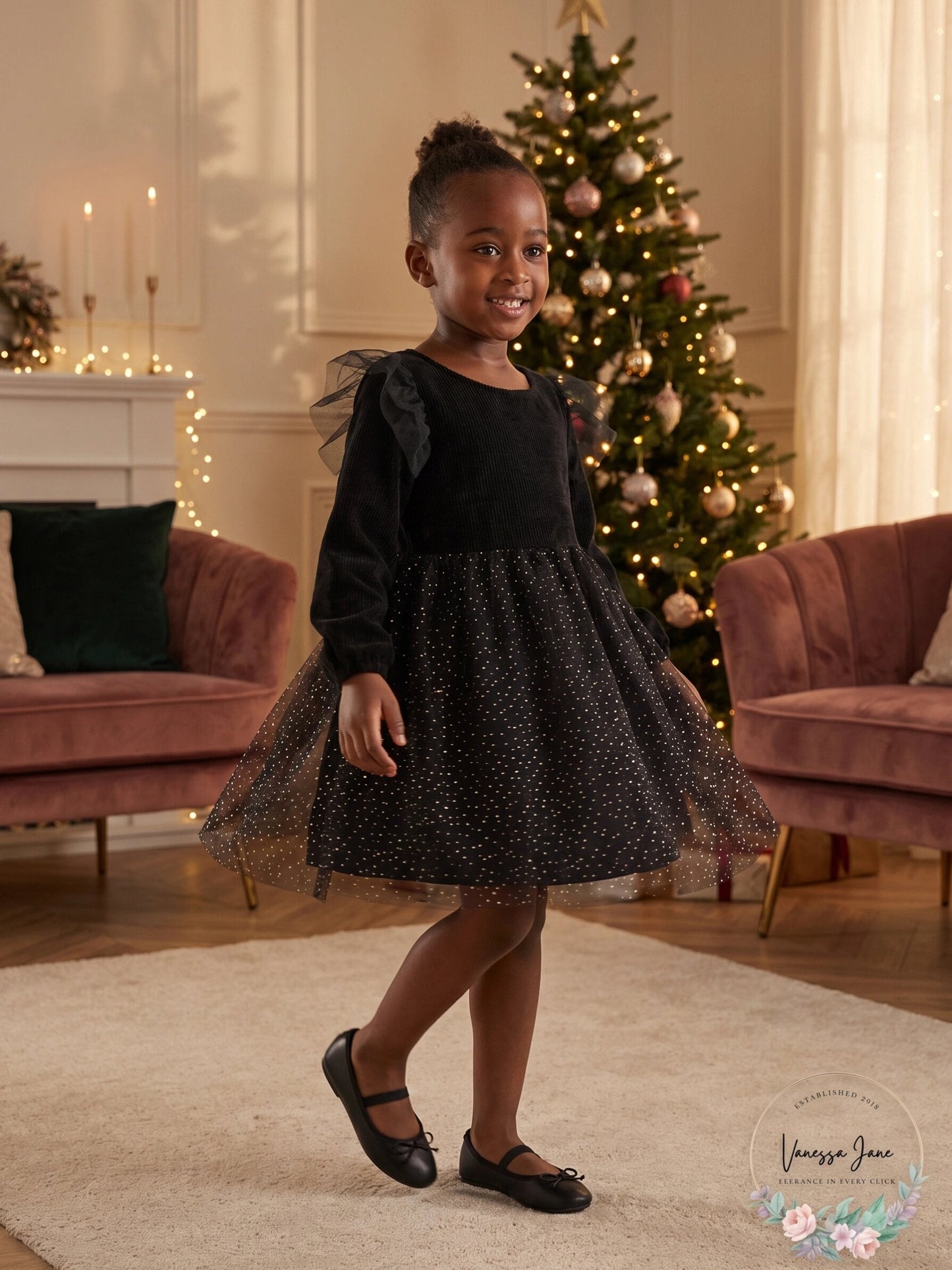 H and M Chenille and Tulle Dress, Size 7–8
