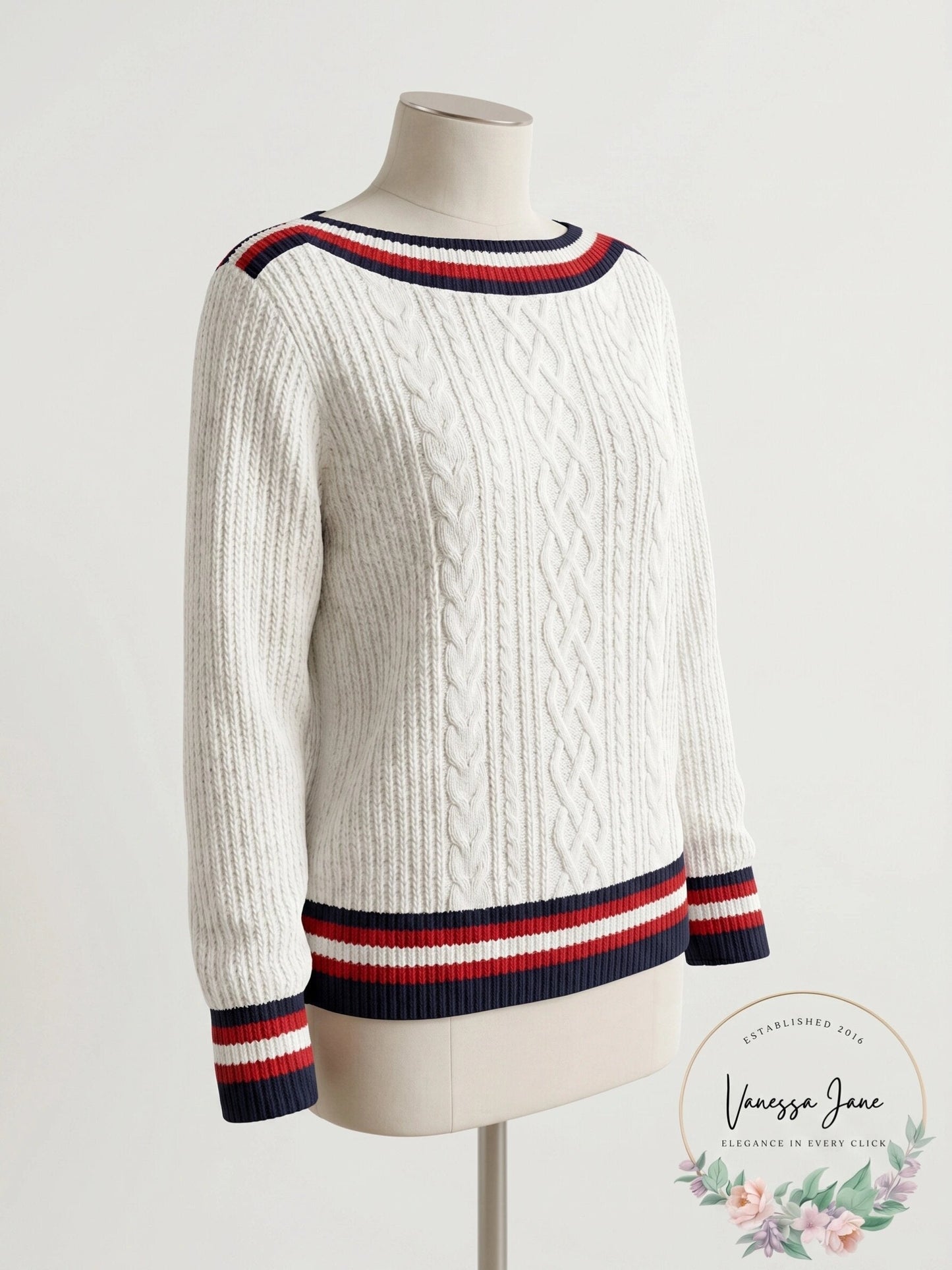 Tommy Hilfiger Women's Striped Cable-Knit Sweater