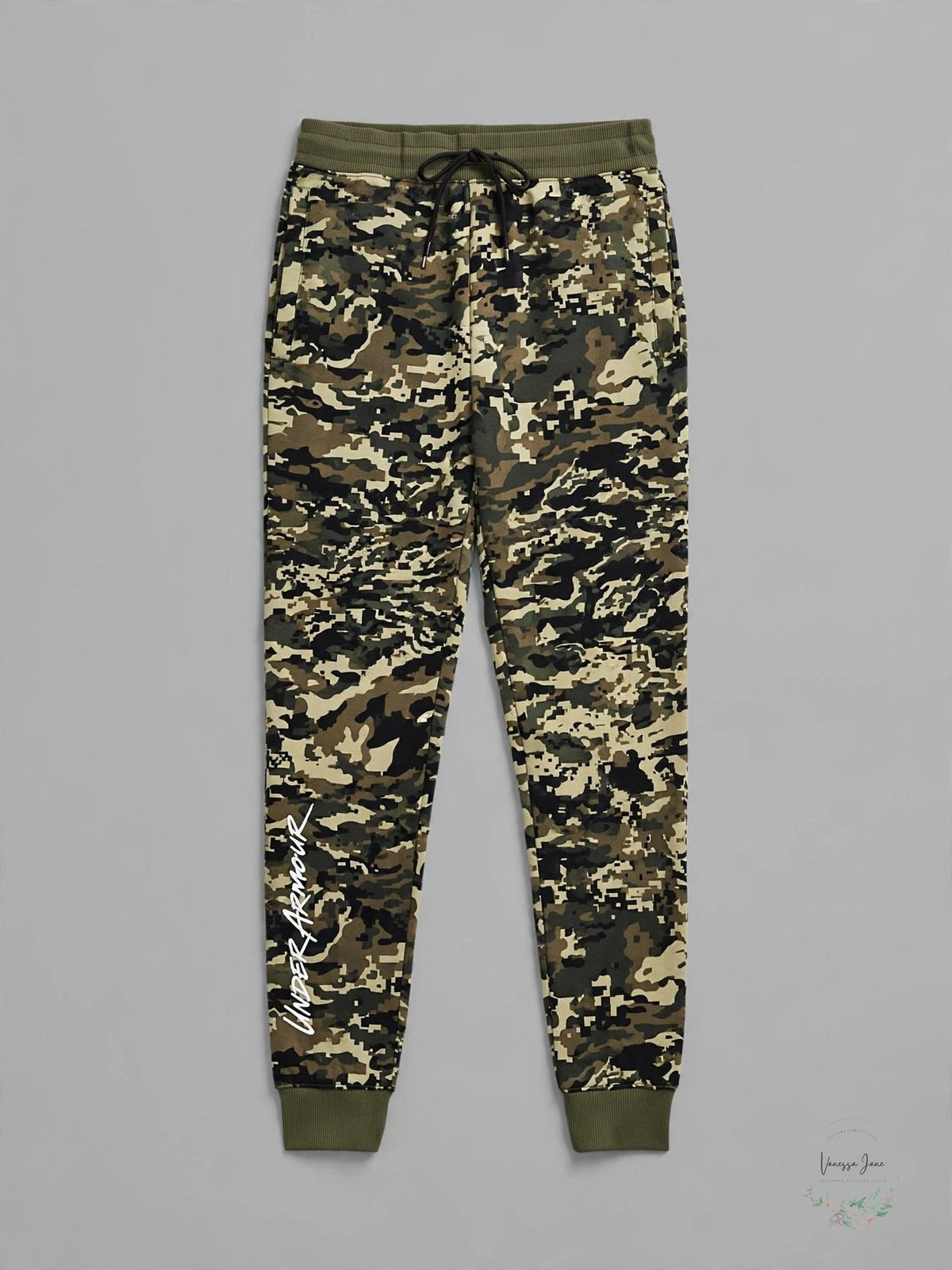 Under Armour Mens Rival Fleece Camo Script Jogger Pants, Size Small