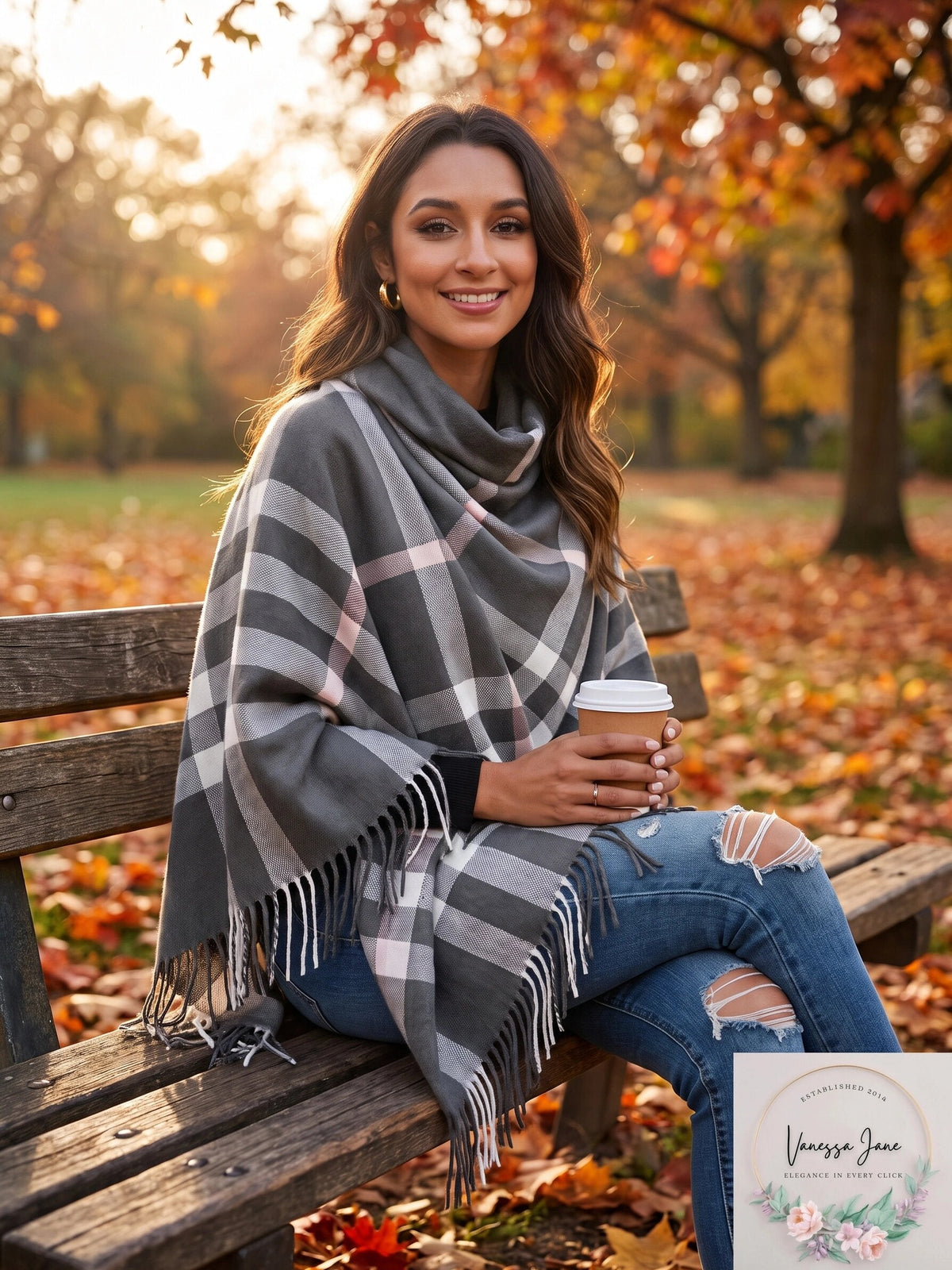 Viamulion Beautiful Winter Scarf Elegant Collection Warm Solid Plaid