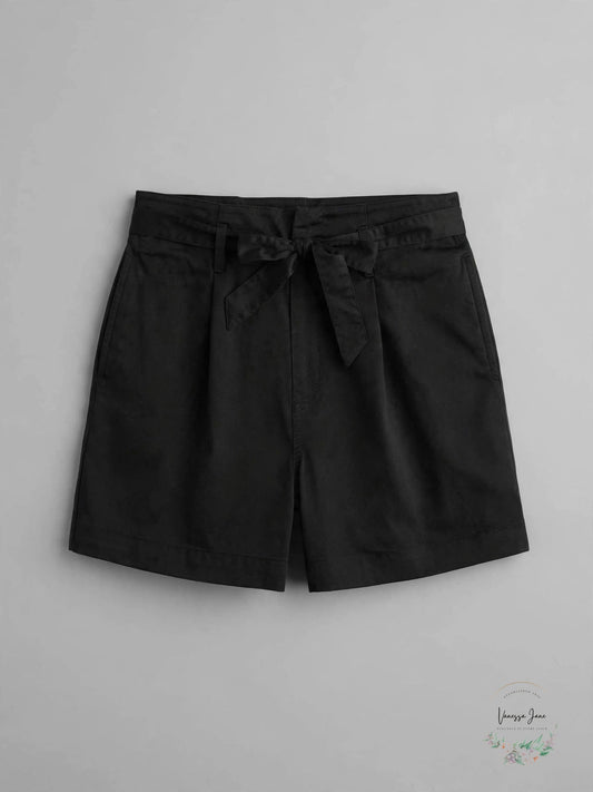 Lauren Ralph Lauren Plus Size Stretch-Infused Paperbag Shorts, Black, Size 18W