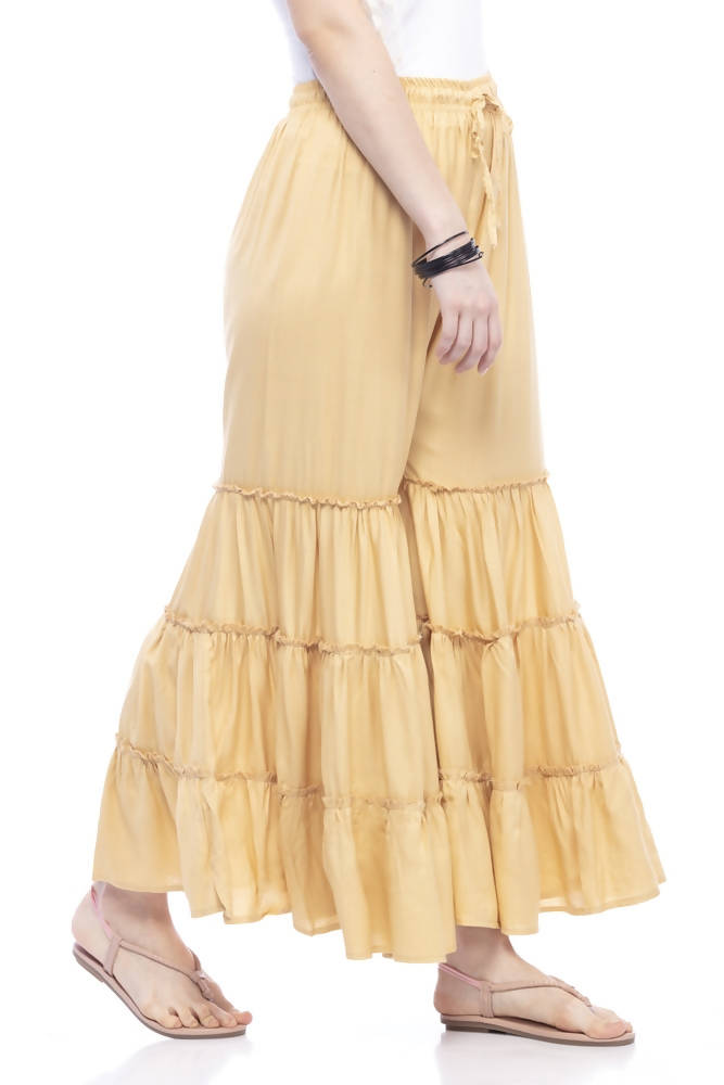 Mominos Fashion Reyon Cotton Golden Palazzo