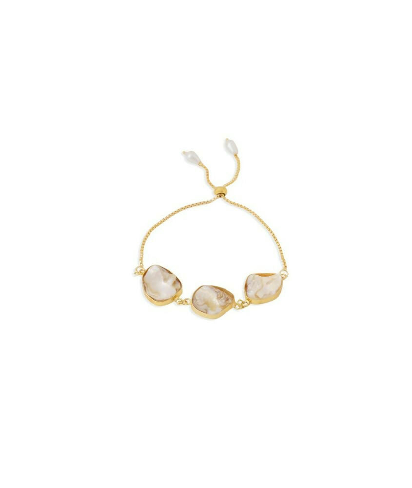 NVR Women's Pearls Gold Toned Bracelet