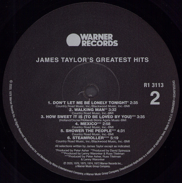 James Taylor's Greatest Hits (Vinyl) | Mint (M) Mint (M)