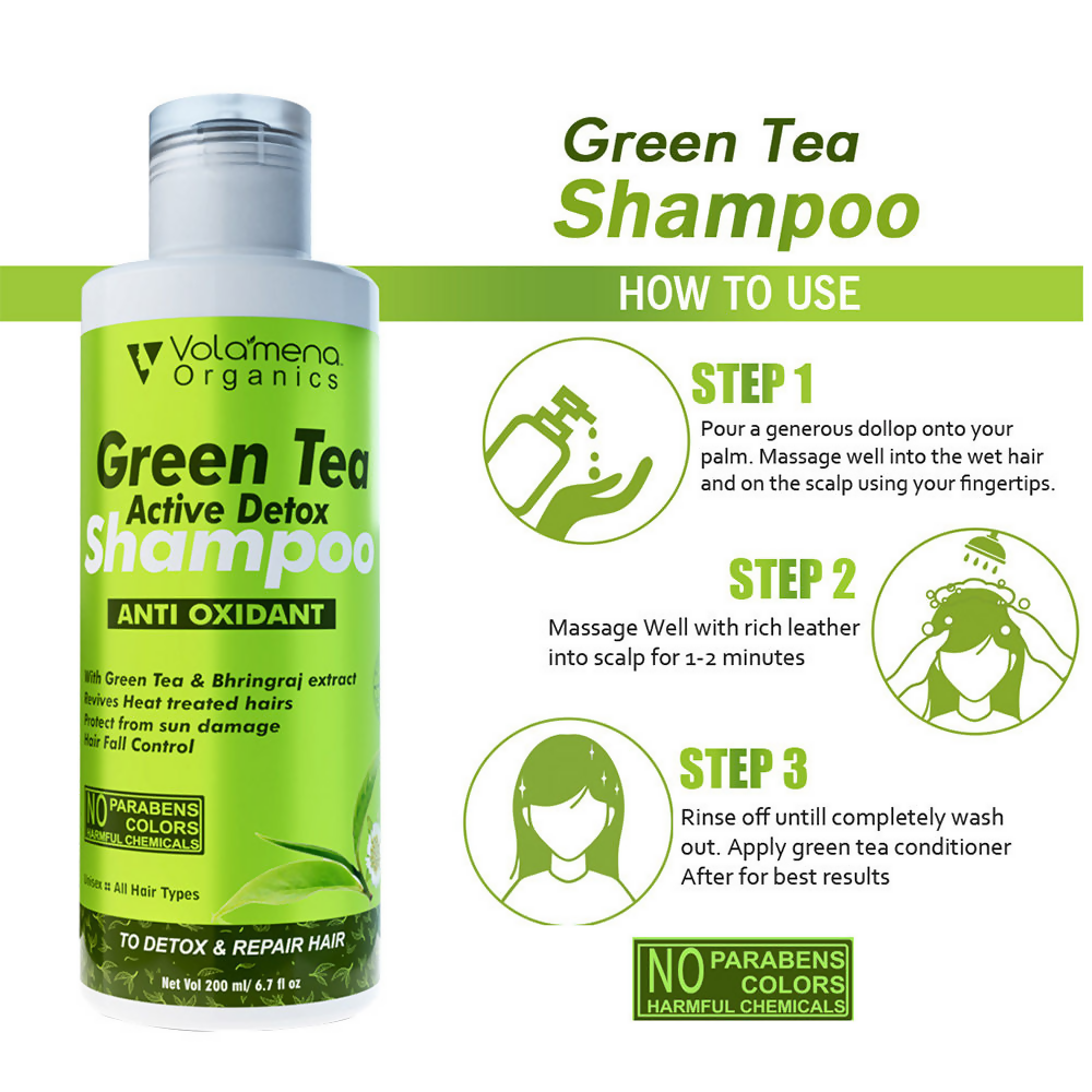 Volamena Green Tea & Bhringraj Shampoo