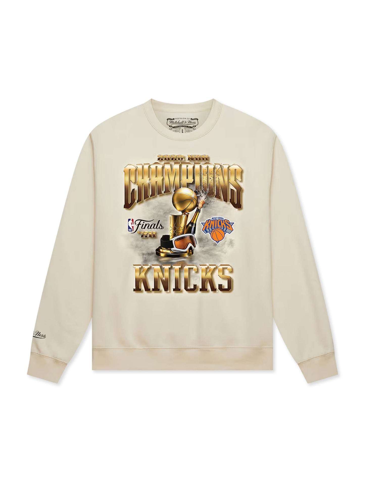 Mitchell & Ness Court Knicks Champions Crewneck - Cream