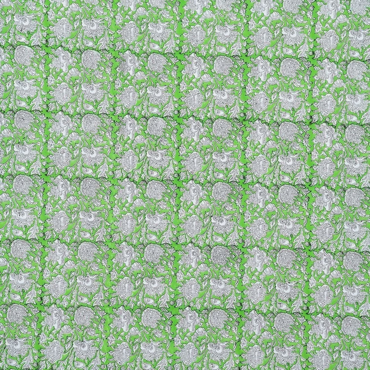 Hand Block Printed Jaipuri Double 90x108 Inches Bedsheet/Bedspread with 2 Pillow Covers