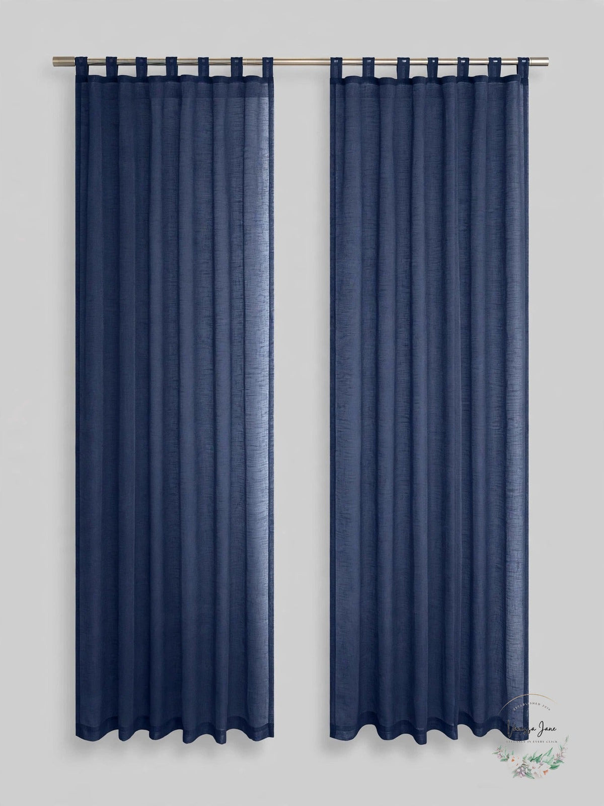 Koufall Navy Blue Sheer Curtains 63x52 Inches 2 Panels Set