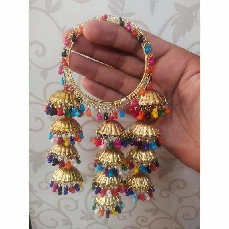 MS Fashion India Multicolor Hanging Bangles With Pearls And Jhumkas