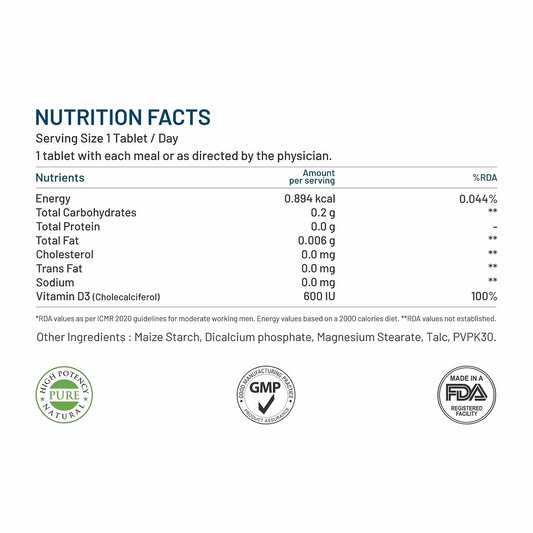 Bliss Welness Vitamin D3 Tablets